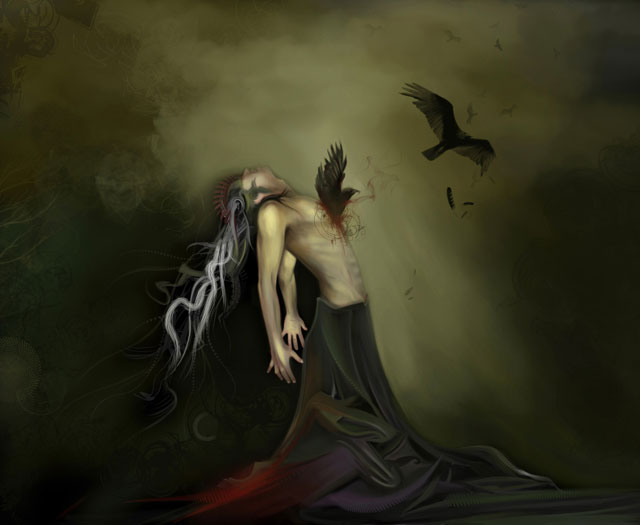 raven lord digital painting
