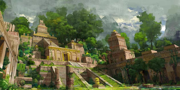 Digital painting temple