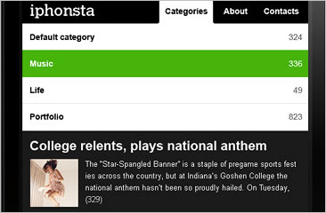 Iphonsta-screenshot in Free WordPress Themes: 2011 Edition