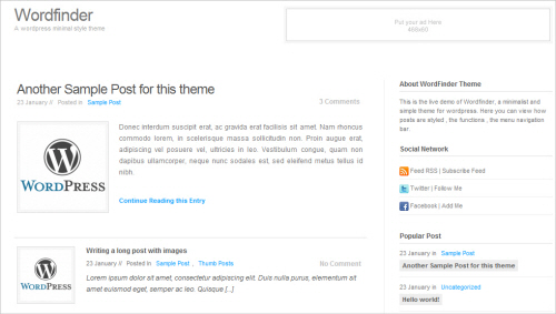 Wordfinder-screenshot in Free WordPress Themes: 2011 Edition