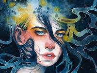 Soothing Ethereal Beauty And Deep Intimacy Watercolor Illustration By Kelogsloops