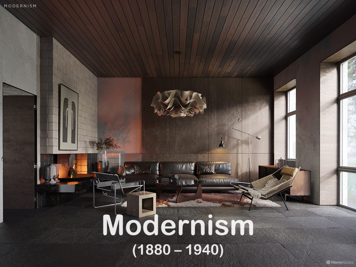 Modernist interior featuring minimal decoration and functional design
