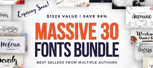 Massive 30 Fonts Bundle - Design Deal