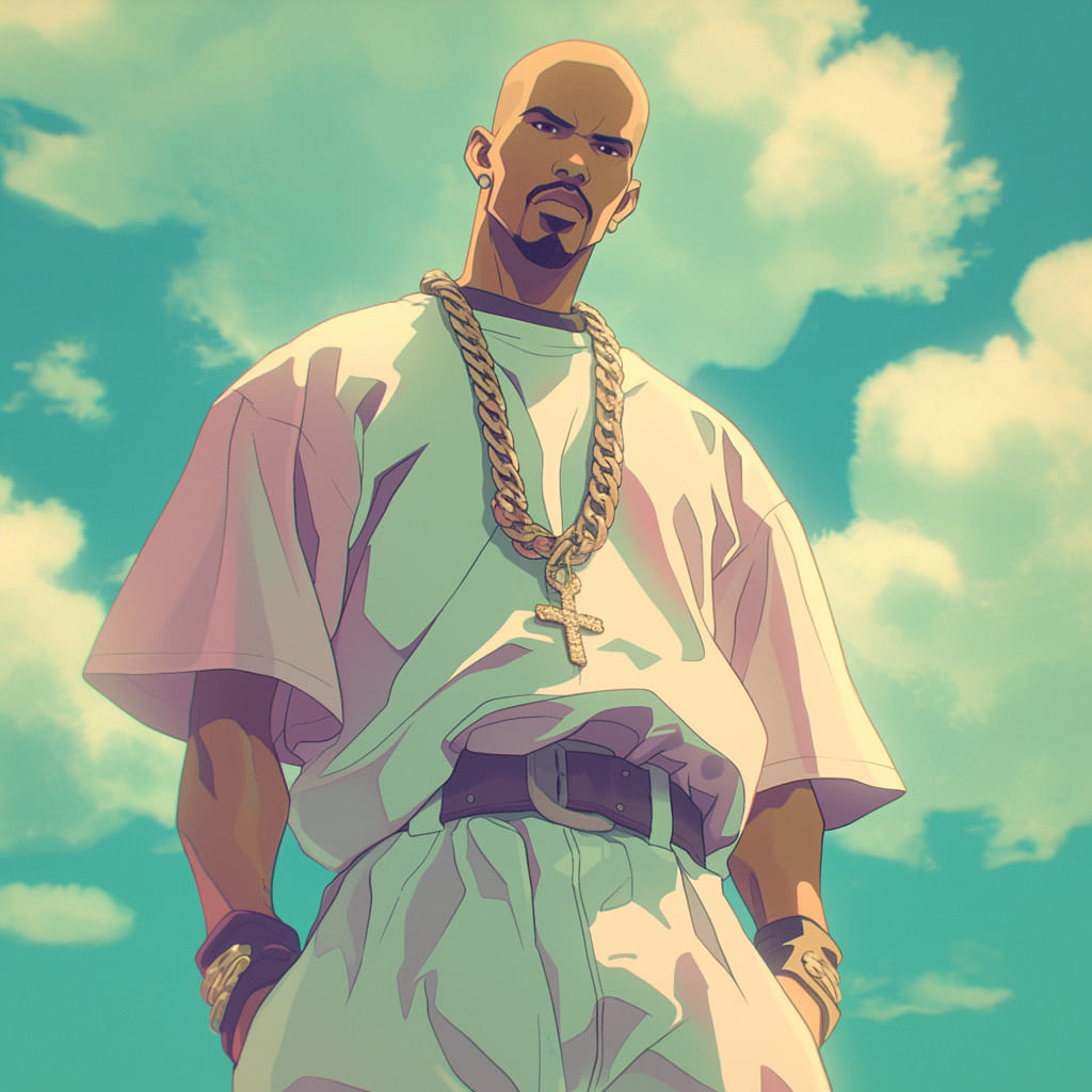 DMX portrayed as a 90s hip-hop legend in Studio Ghibli’s dreamy setting