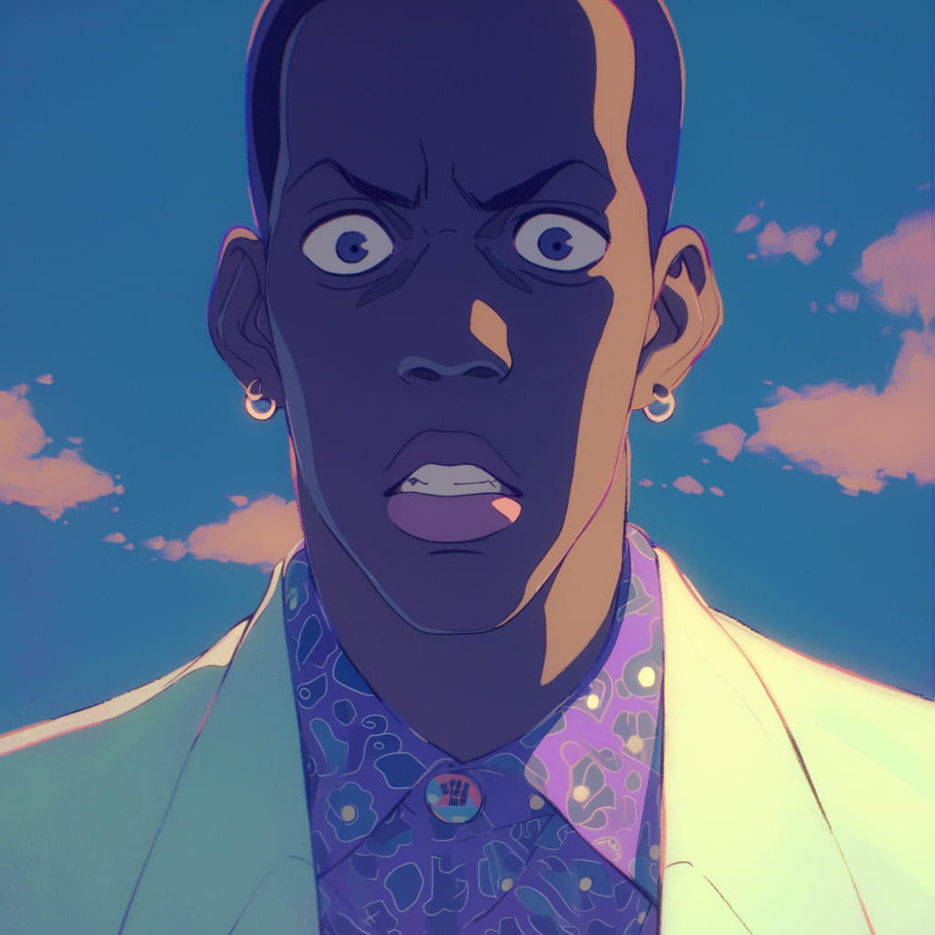 Jay-Z depicted in Studio Ghibli style reflecting golden-era 90s rap