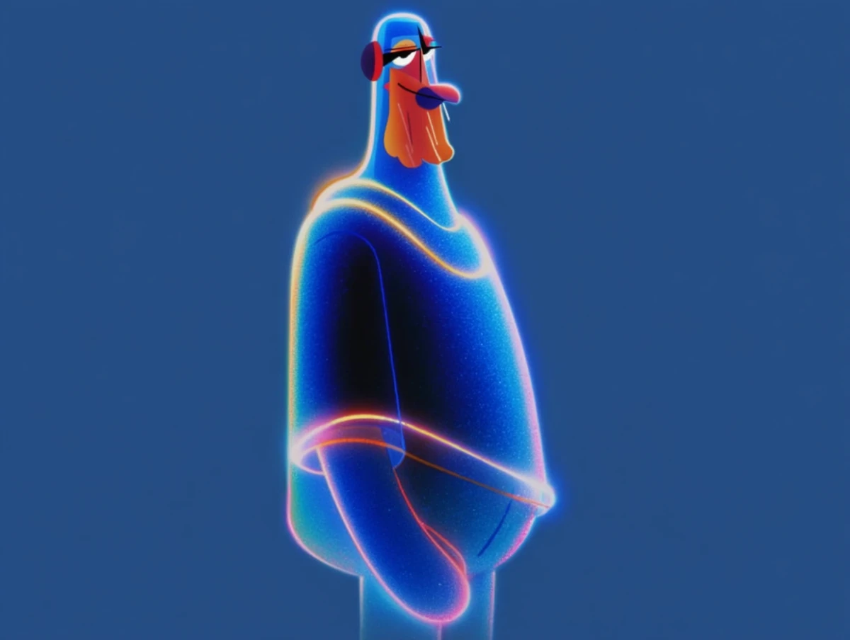 Character constructed from abstract shapes digital art by Alex Roman