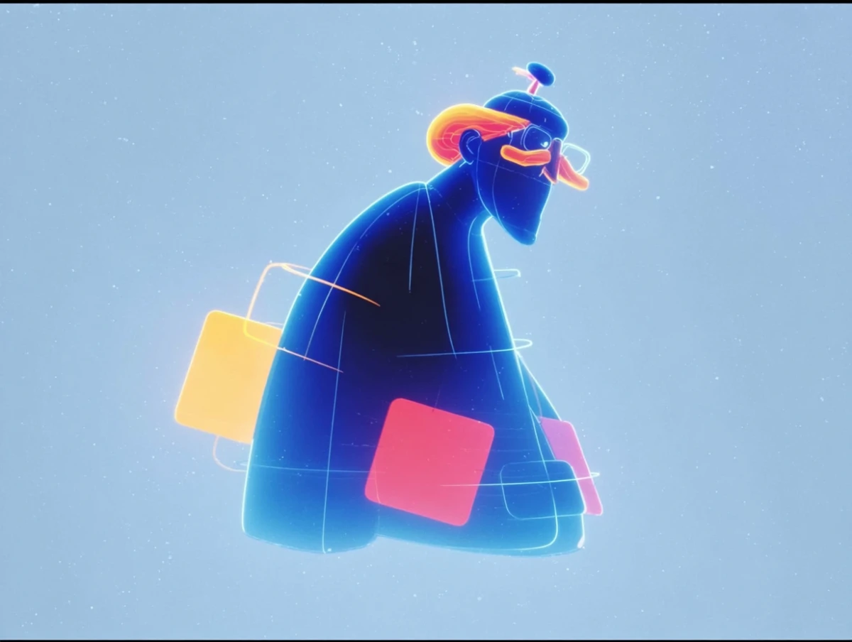 Abstract character illustration with geometric shapes by Alex Roman