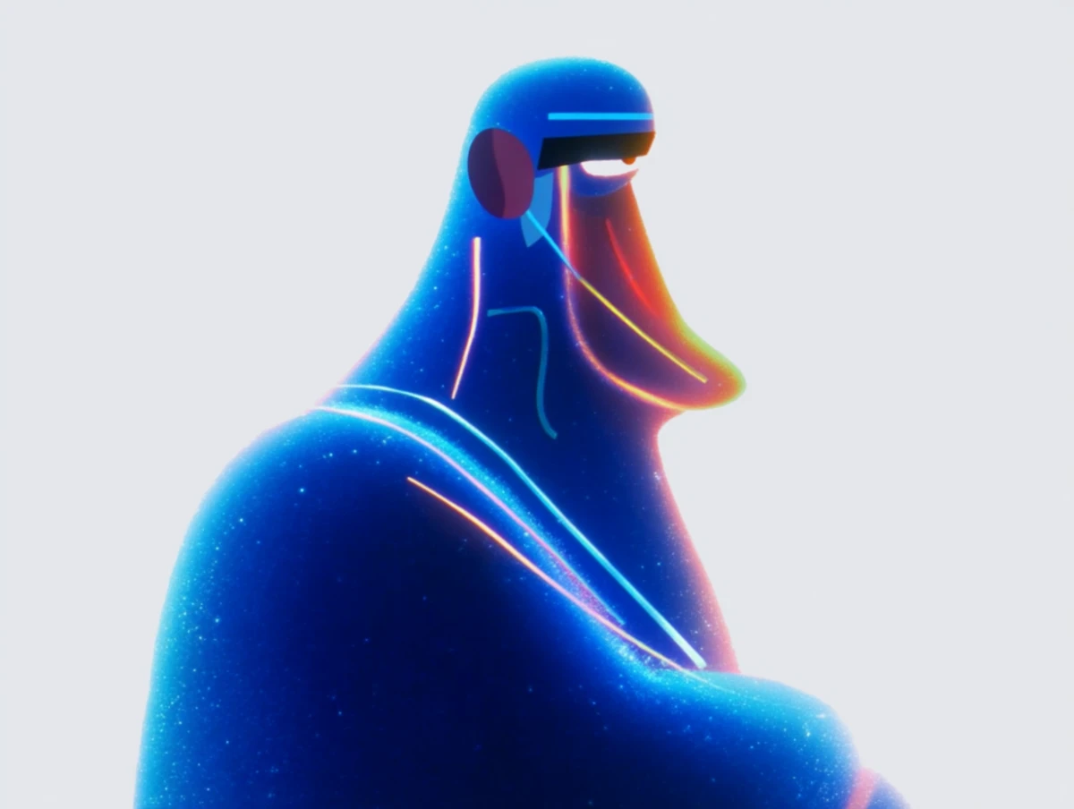 Contemporary geometric character illustration with shapes