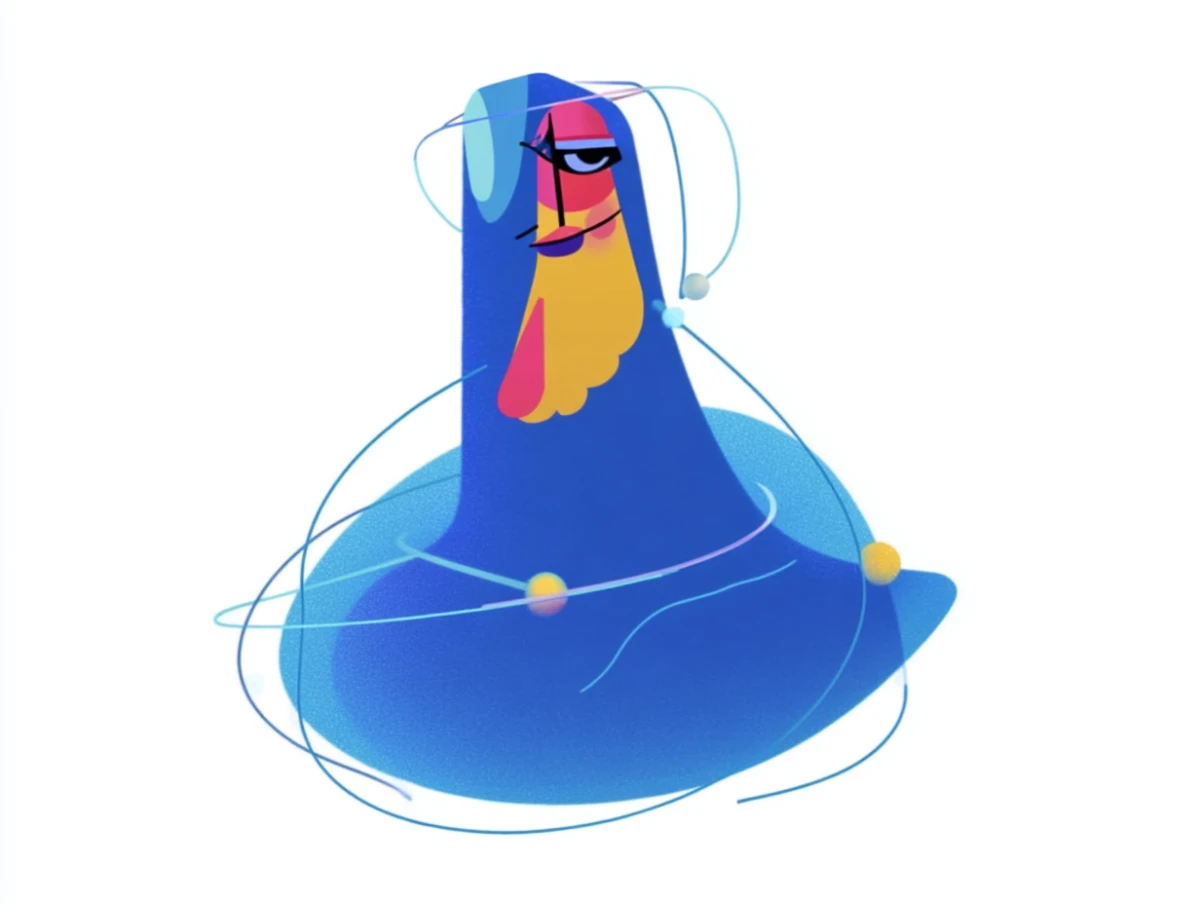 Geometric art character shapes drawing by Alex Roman