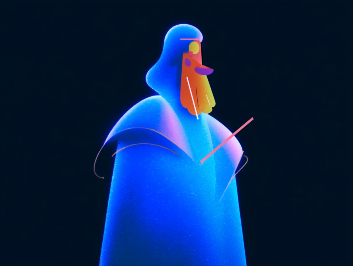 Geometric character design abstract art by Alex Roman