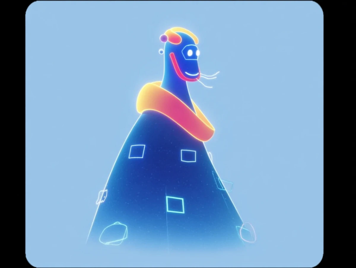 Geometric digital art character design illustration