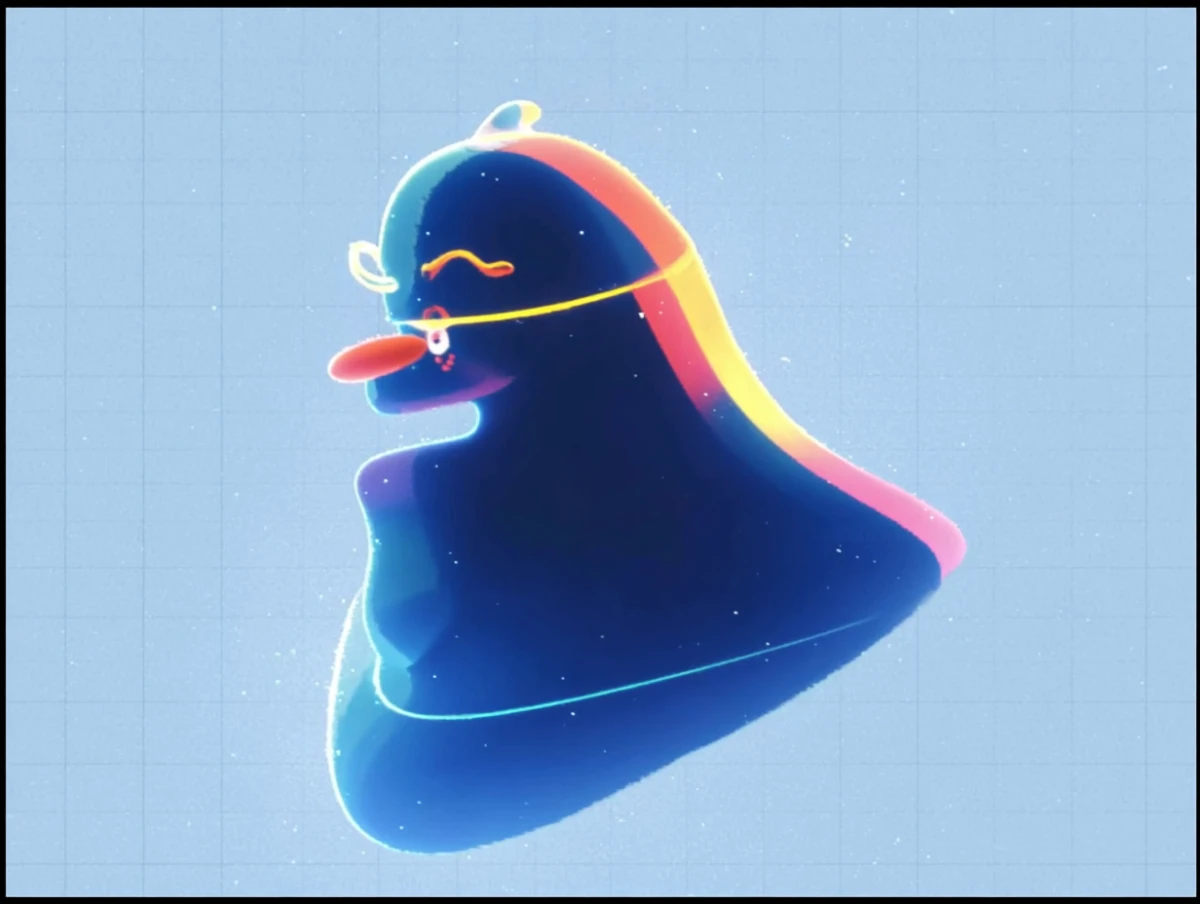 Geometric drawing digital character art by Alex Roman