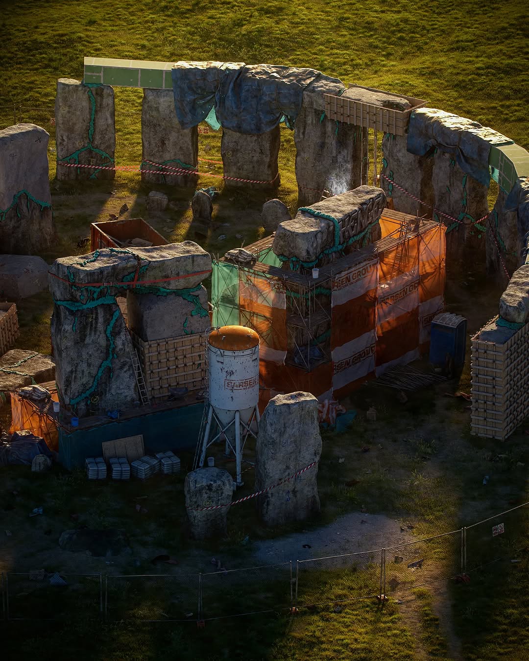 Neon crypto billboards illuminating dystopian cityscape in futuristic digital art