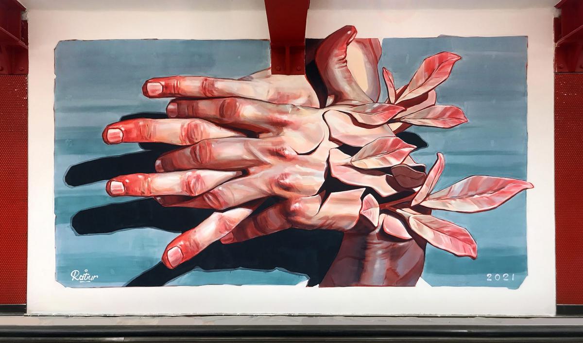 French Street Art Portrait Mural in Paris
