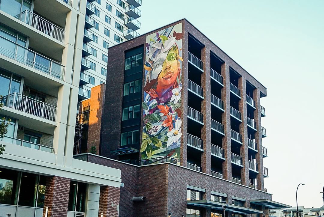 Innovative wall mural blending nature and portraiture Wall art featuring botanical portrait composition