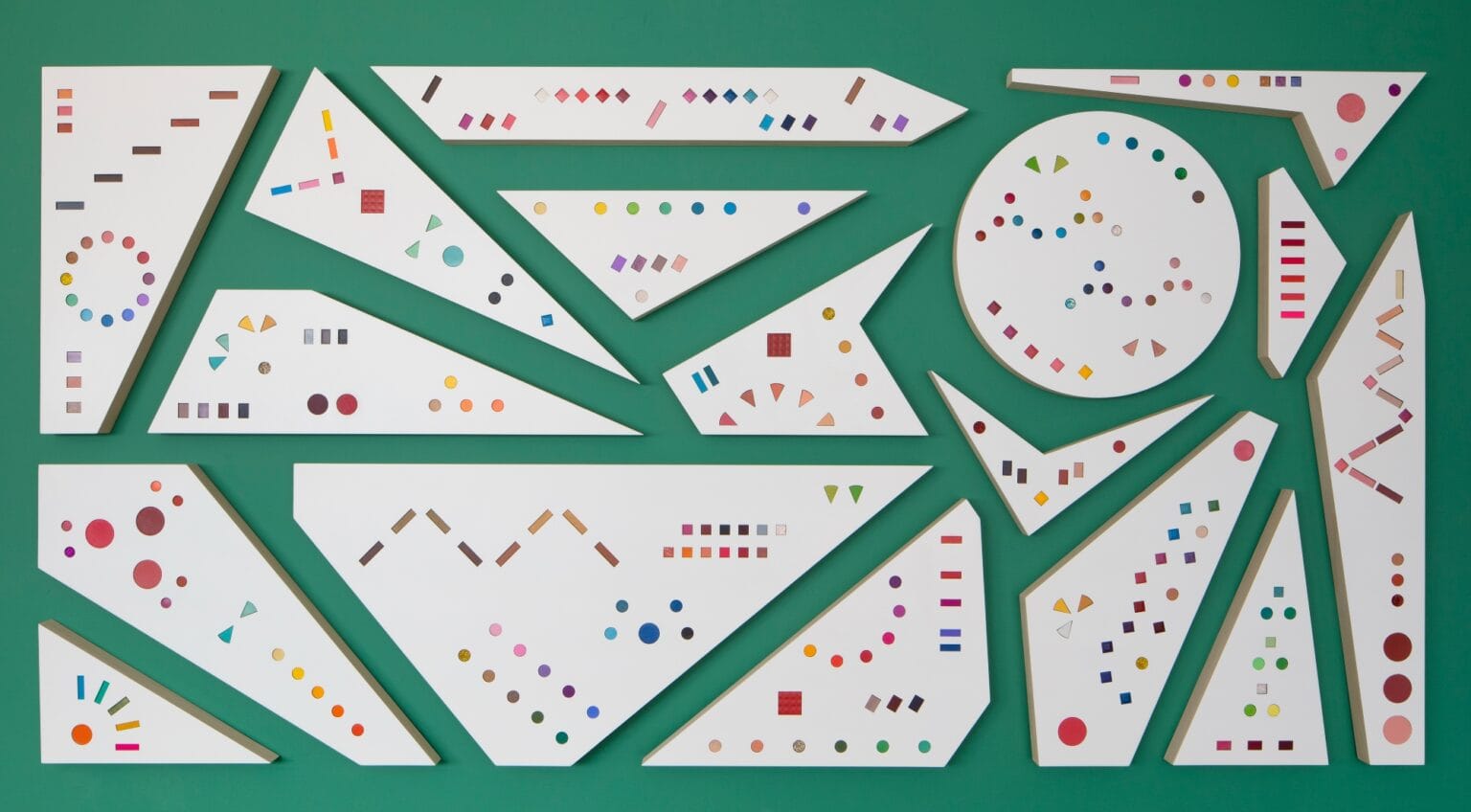 A vibrant cosmetic powder painting by Circe Irasema created for Art Basel Miami.