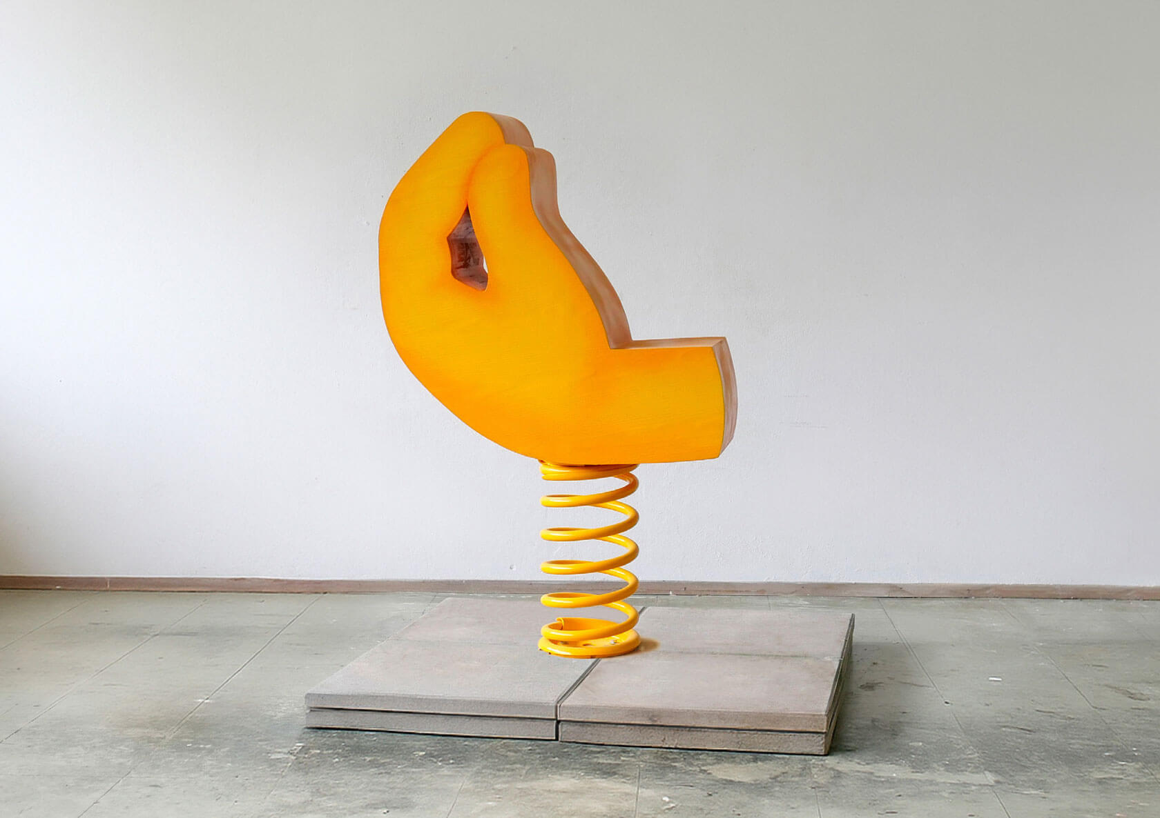 Social commentary pop art sculpture presenting 3D design with conceptual critique