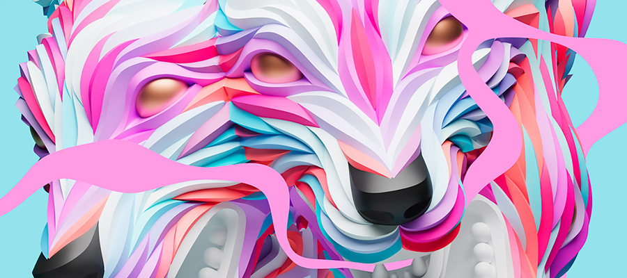 Folded 3D Digital Sculptures Illustration By Maxim Shkret