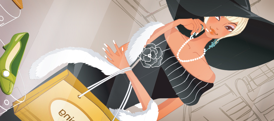 Fashion Shopping Vector Girls