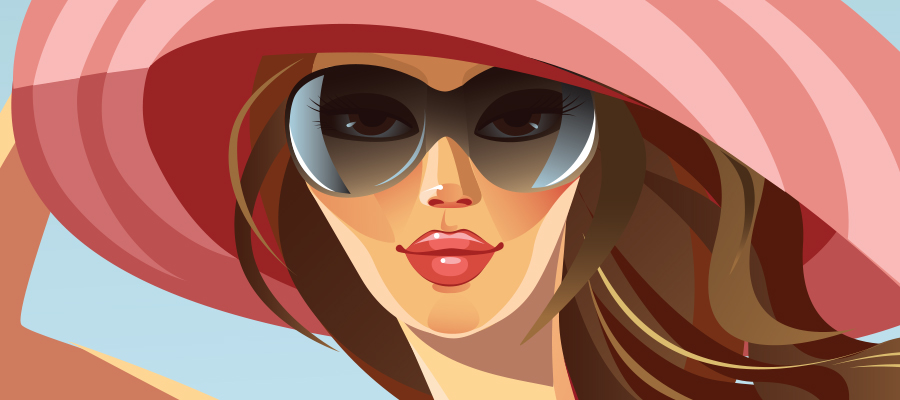 Glamorous Fashion Summer Vector Girls