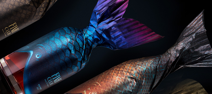Fish Shaped Wine Packaging By Backbone Branding
