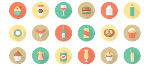 Flat Food & Drink Icon Pack