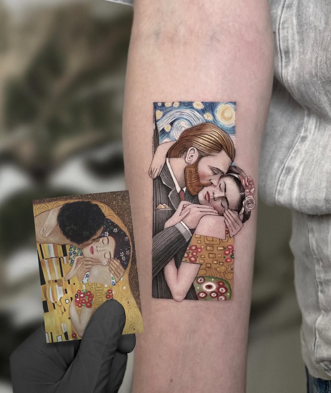 Micro realistic tattoo art showcasing nostalgia art series blending childhood icons with classical forms