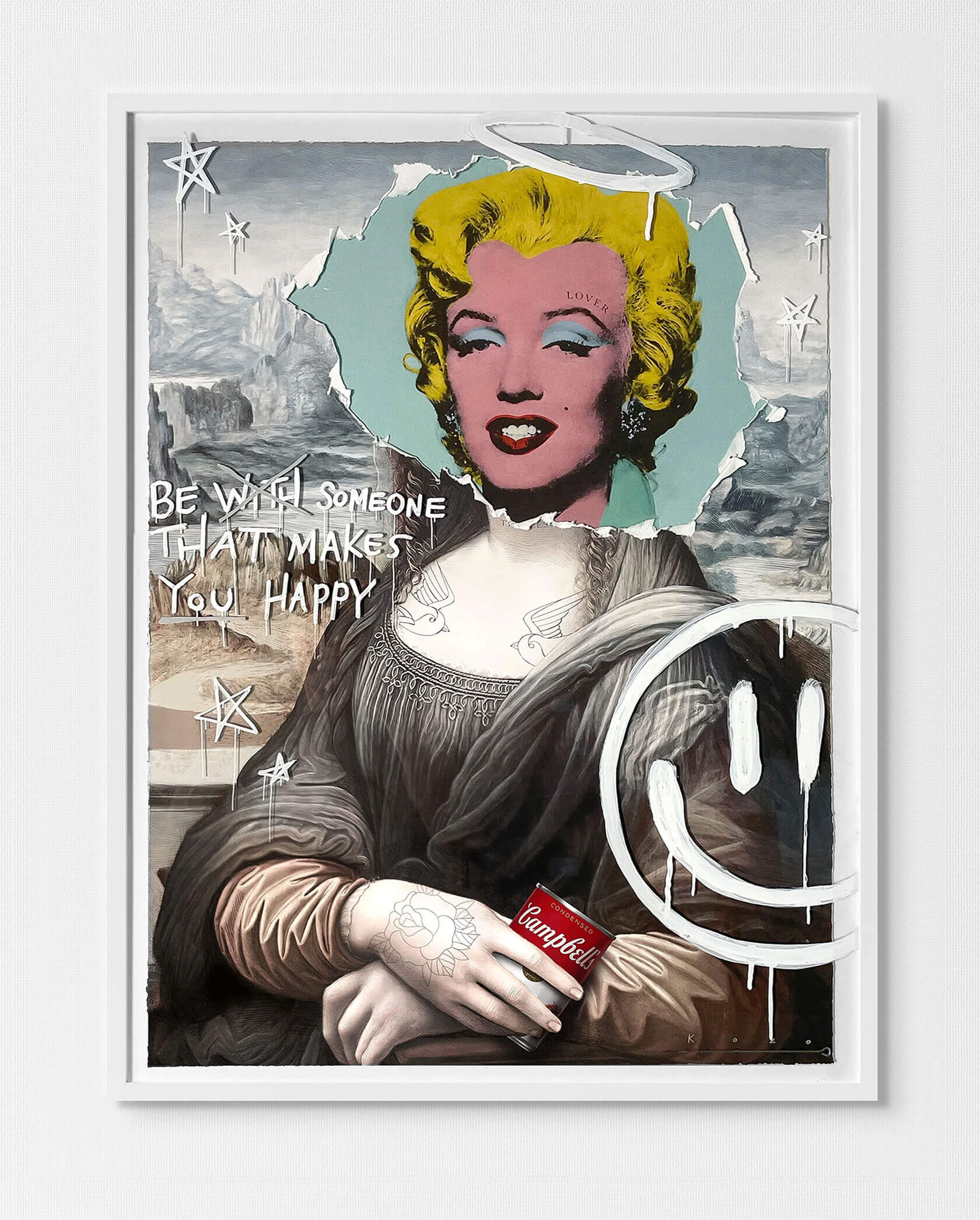 Pop culture classical art fusion artwork displaying superhero characters disrupting Renaissance forms