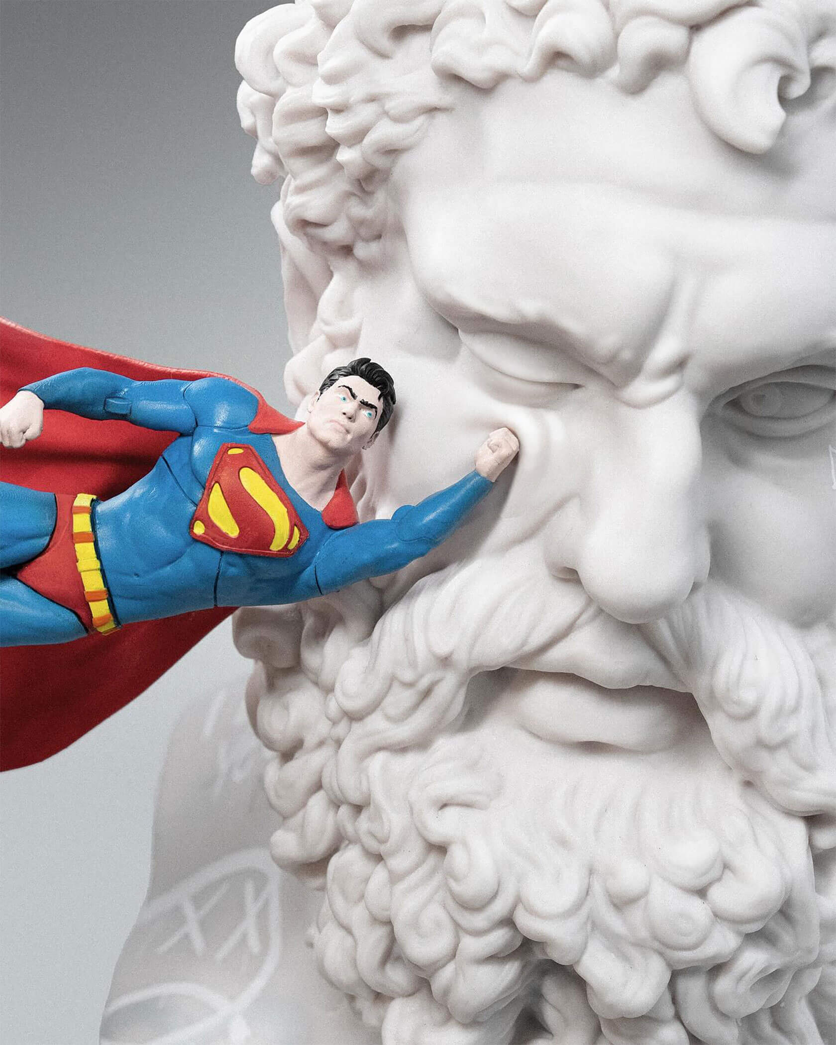 Renaissance sculpture graffiti street art integration showing classical art disruption techniques