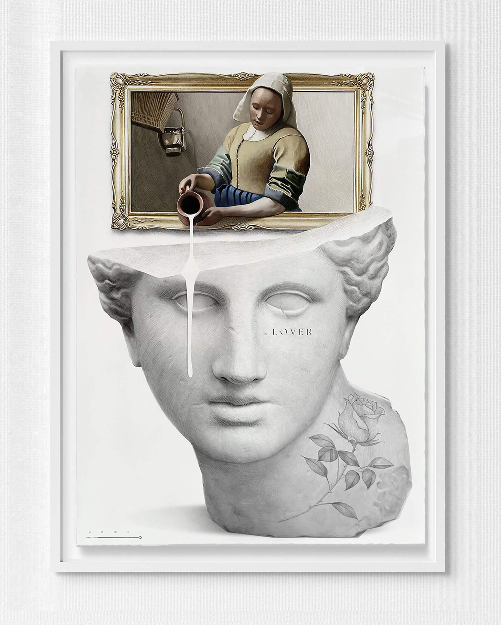 Tattoo art design with classical inspiration demonstrating Renaissance pop culture fusion aesthetic