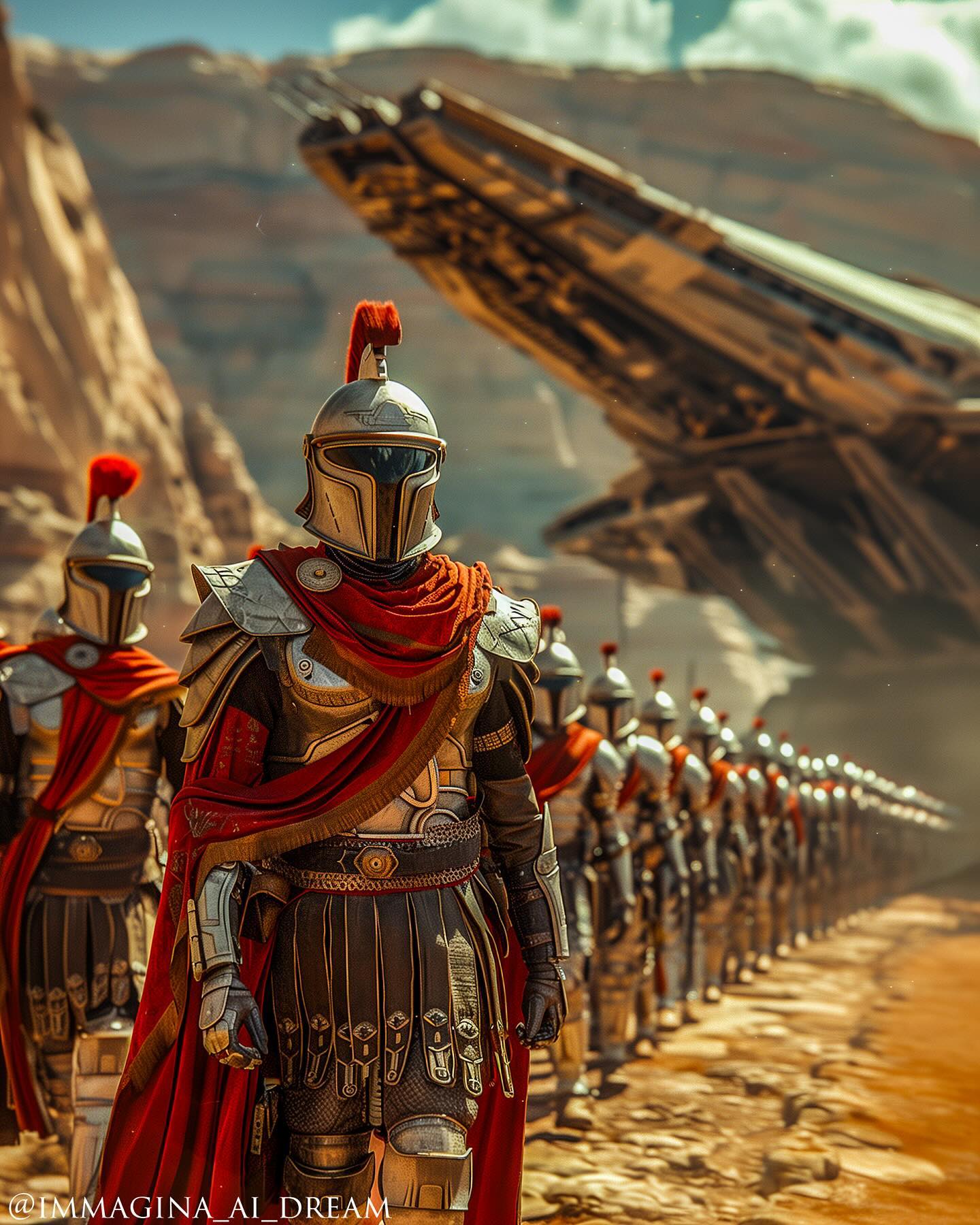 Intergalactic Roman Empire establishing dominion across distant galaxies