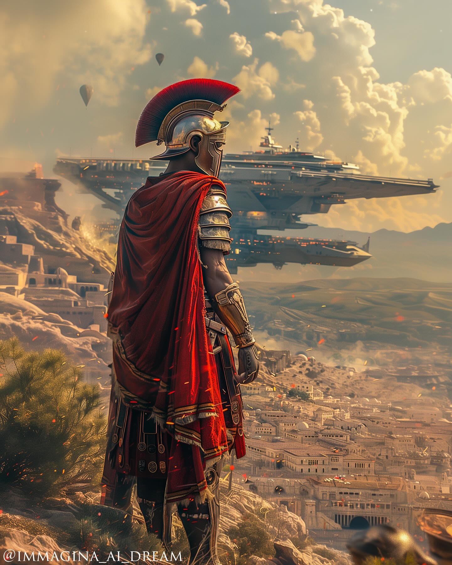 Advanced futuristic armor worn by space legionnaires of ancient Rome