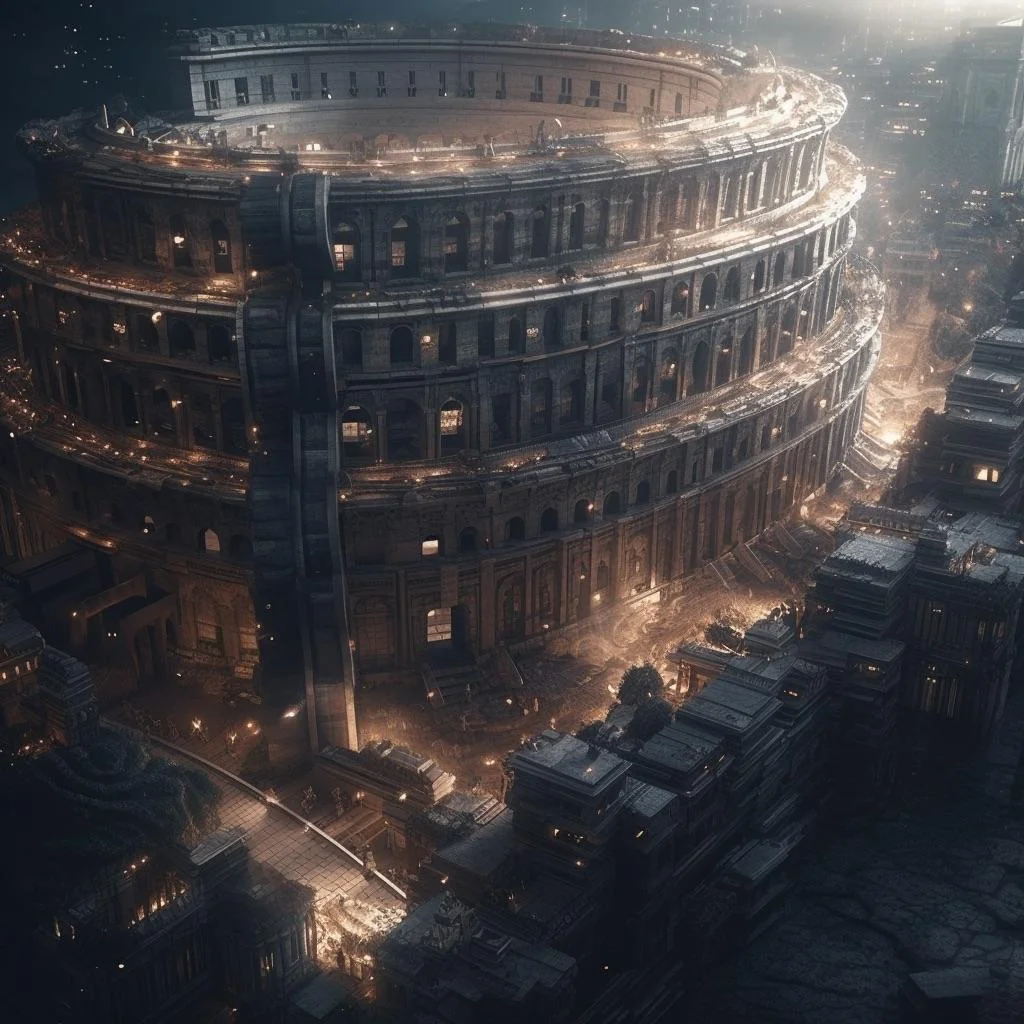 Advanced Roman warriors battling in galactic conflicts with plasma weaponry