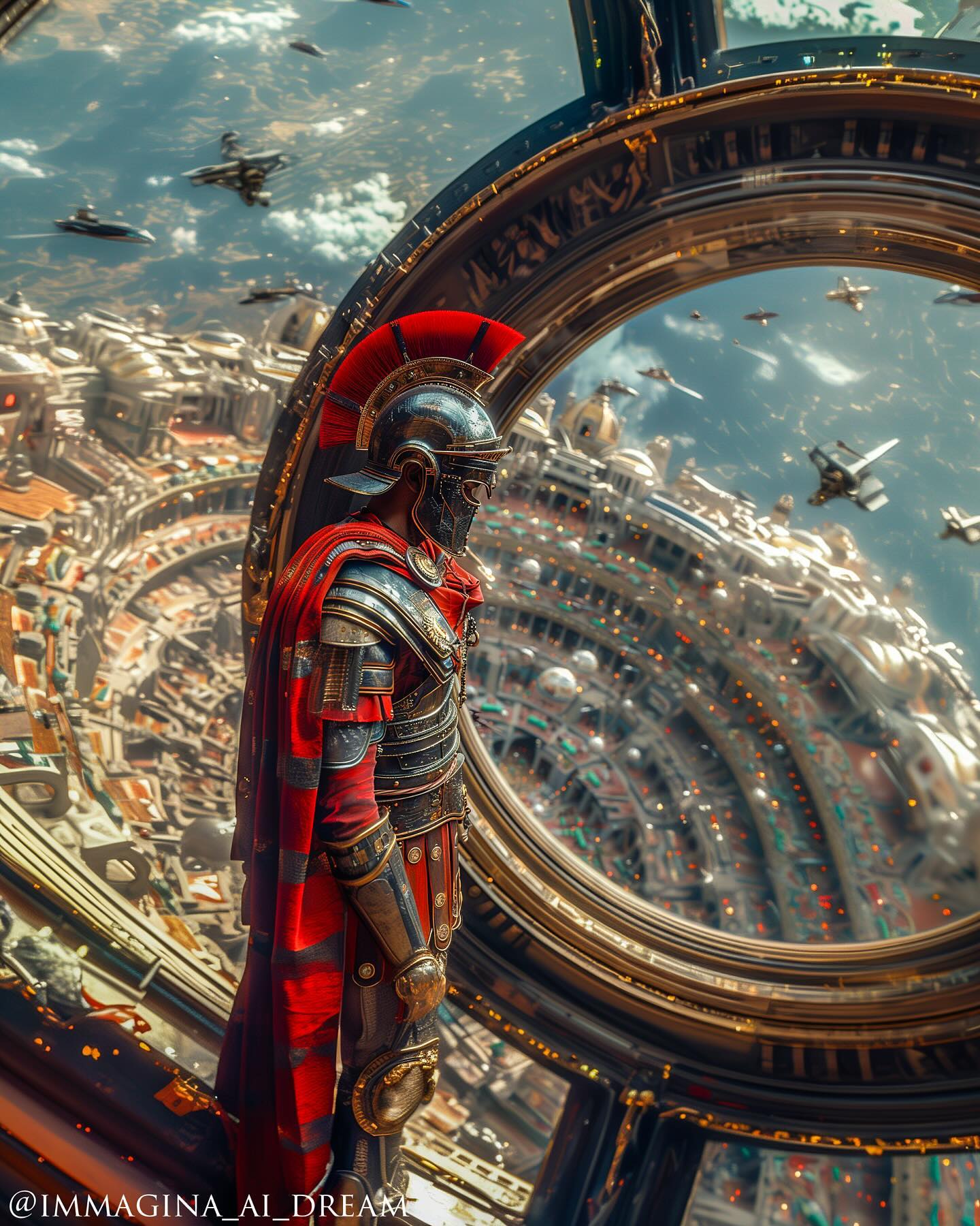 Sci-fi Roman art depicting galactic legions defending stellar territories