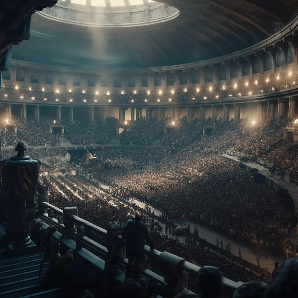 Space-adapted Roman legionnaire armor showcasing futuristic military engineering