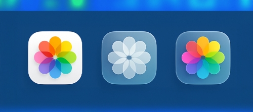 iOS 26 Clear Colored Icons With Transparent Background Concept