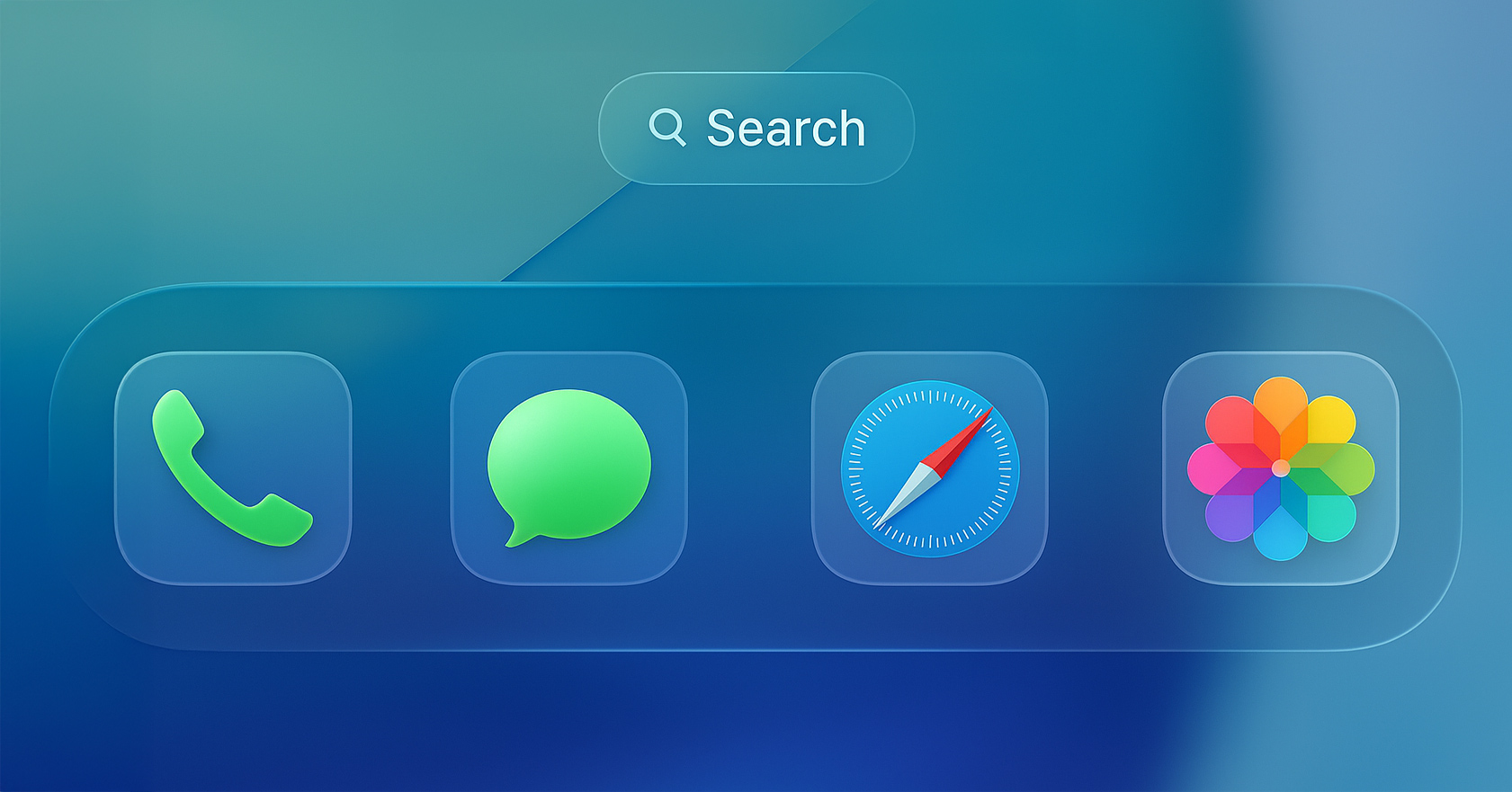 Transparent iOS 26 icons with brand color preservation
