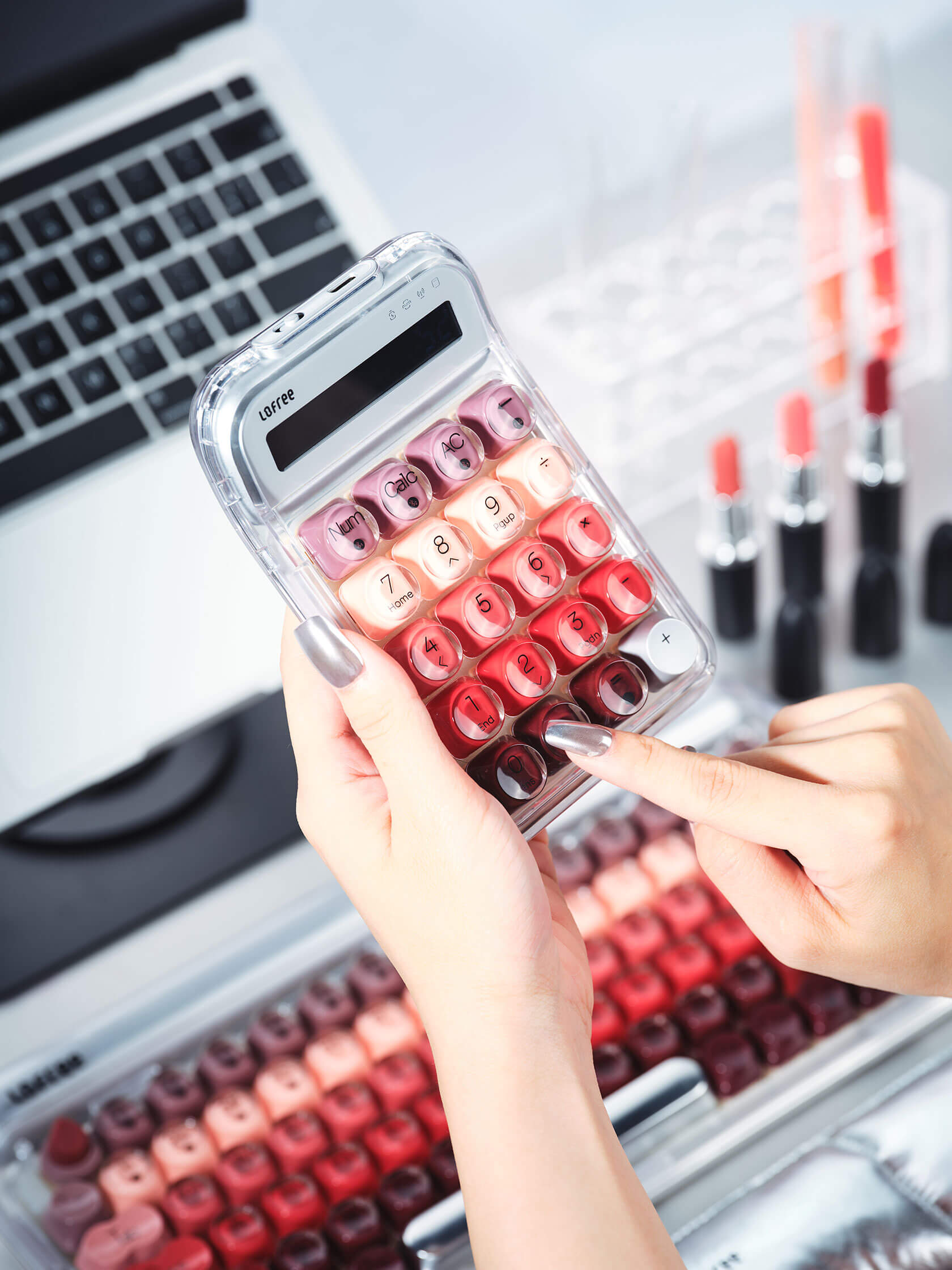 Frosted aesthetic keyboard bundle including numpad and matching accessories