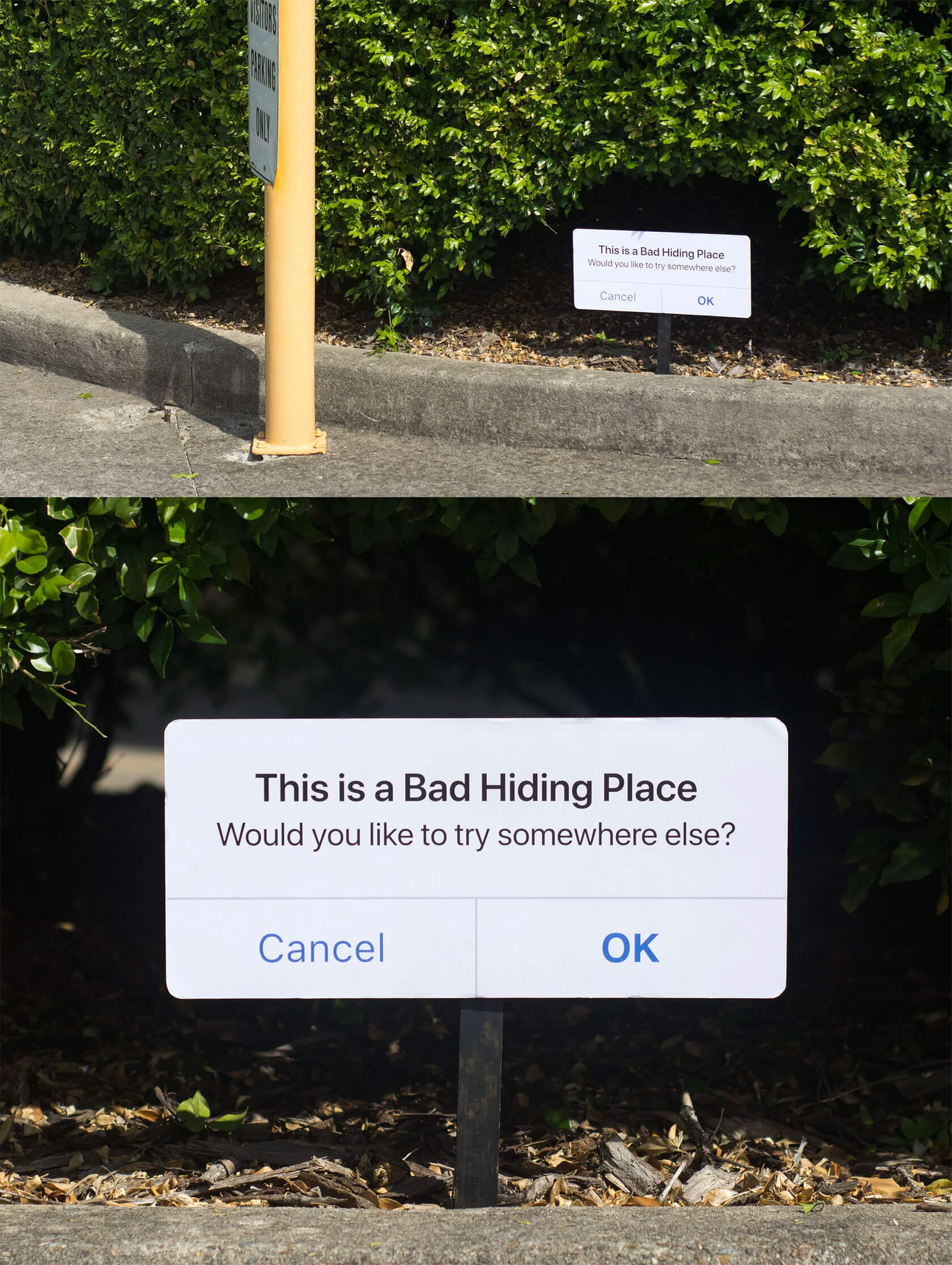 Guerrilla street art by Sydney artist demonstrating civic intervention artistry