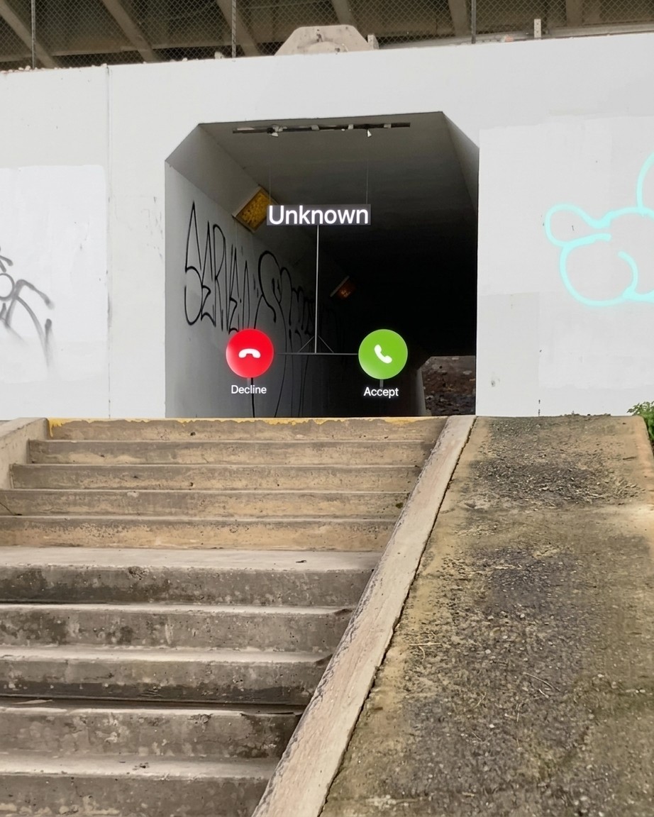 Miniature street art installation with artificial grass fenced enclosure creating urban public art intervention