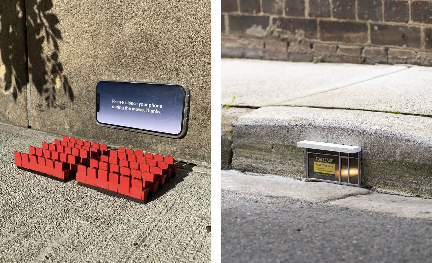 Street installation using found object art in Sydney by Pederson