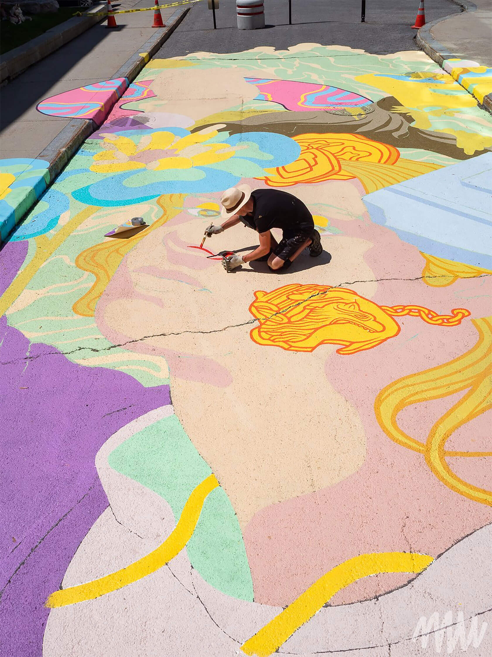 Vibrant fantasy wall mural featuring artistic design with dreamlike elements