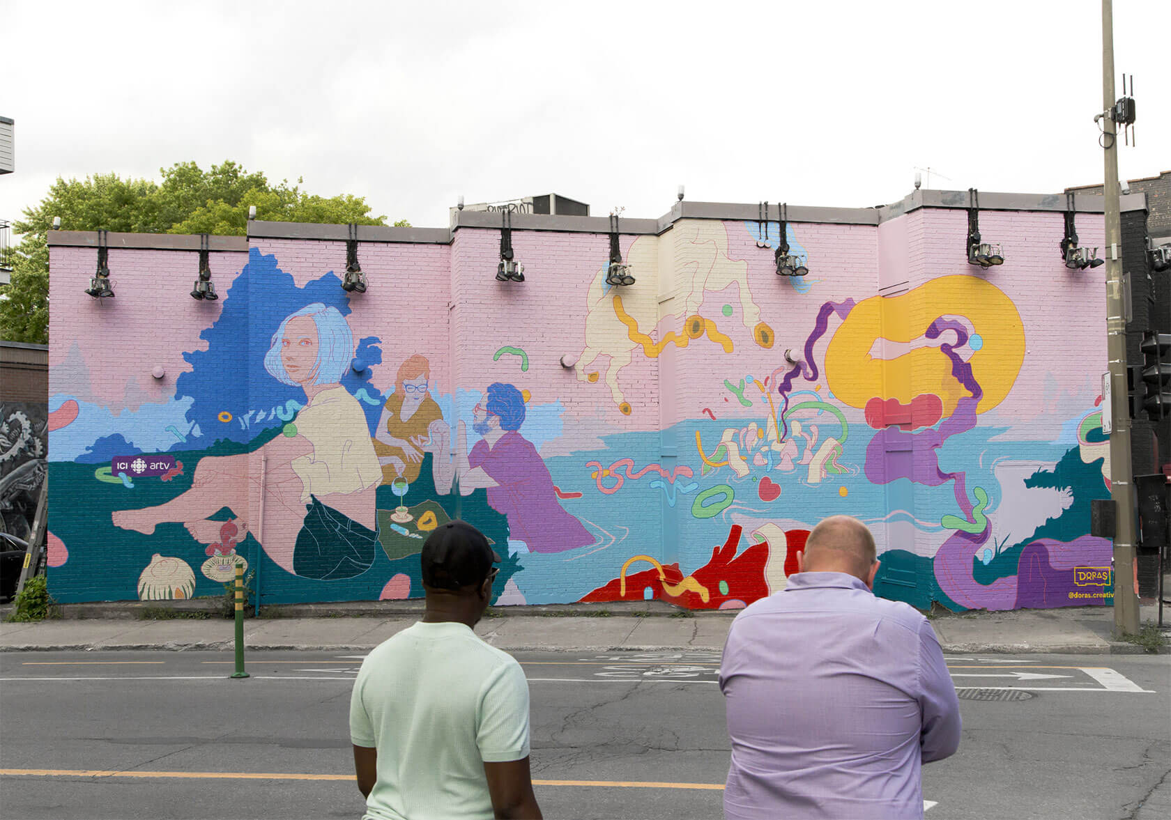 Decorative fantasy wall mural art design featuring large-scale illustration