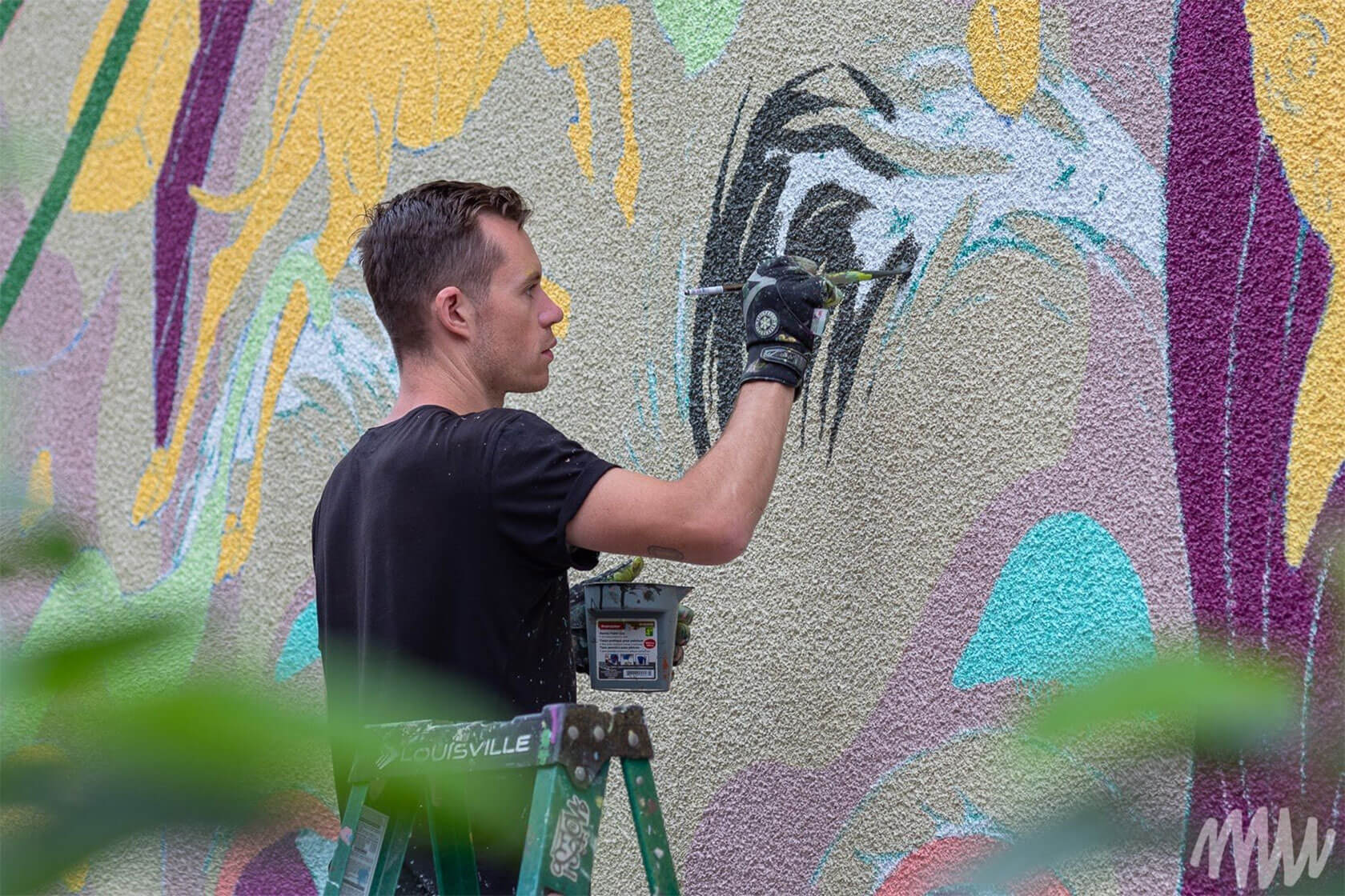 Urban mural fantasy wall art painting creating dreamlike street illustration