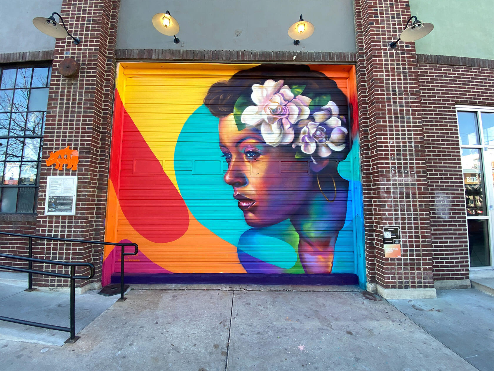 Colorful urban wall art mural displaying vibrant street art expression and creativity