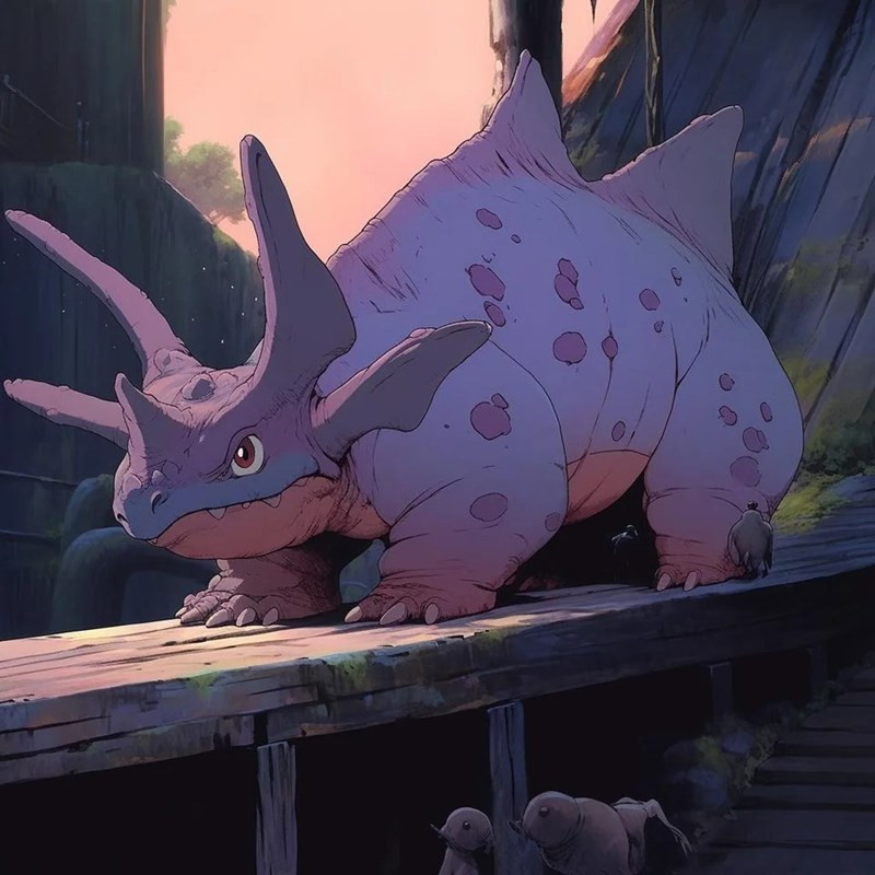Illustration depicting the popular Pokemon Ghibli anime style crossover Anime crossover art featuring Pokemon in the Studio Ghibli style