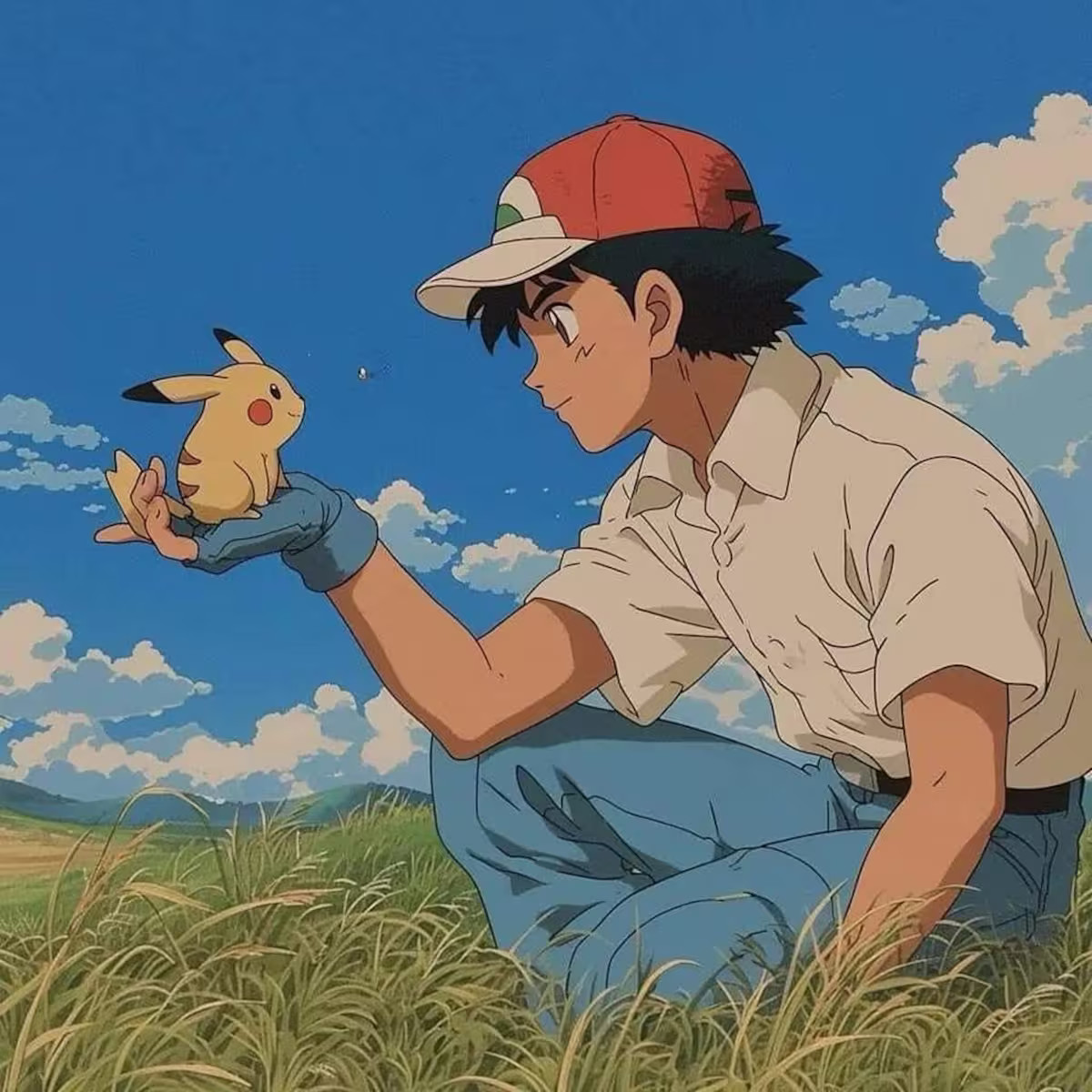 Detailed look at a Pokemon Ghibli art mashup design concept Design showcasing an art mashup of Pokemon and Ghibli styles