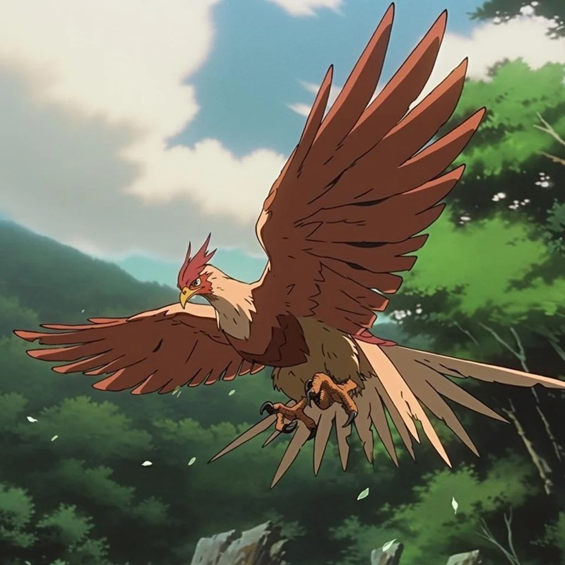 Minimalist approach to illustrating the Pokemon Ghibli style crossover Simple crossover art depicting Pokemon in the recognizable Ghibli style