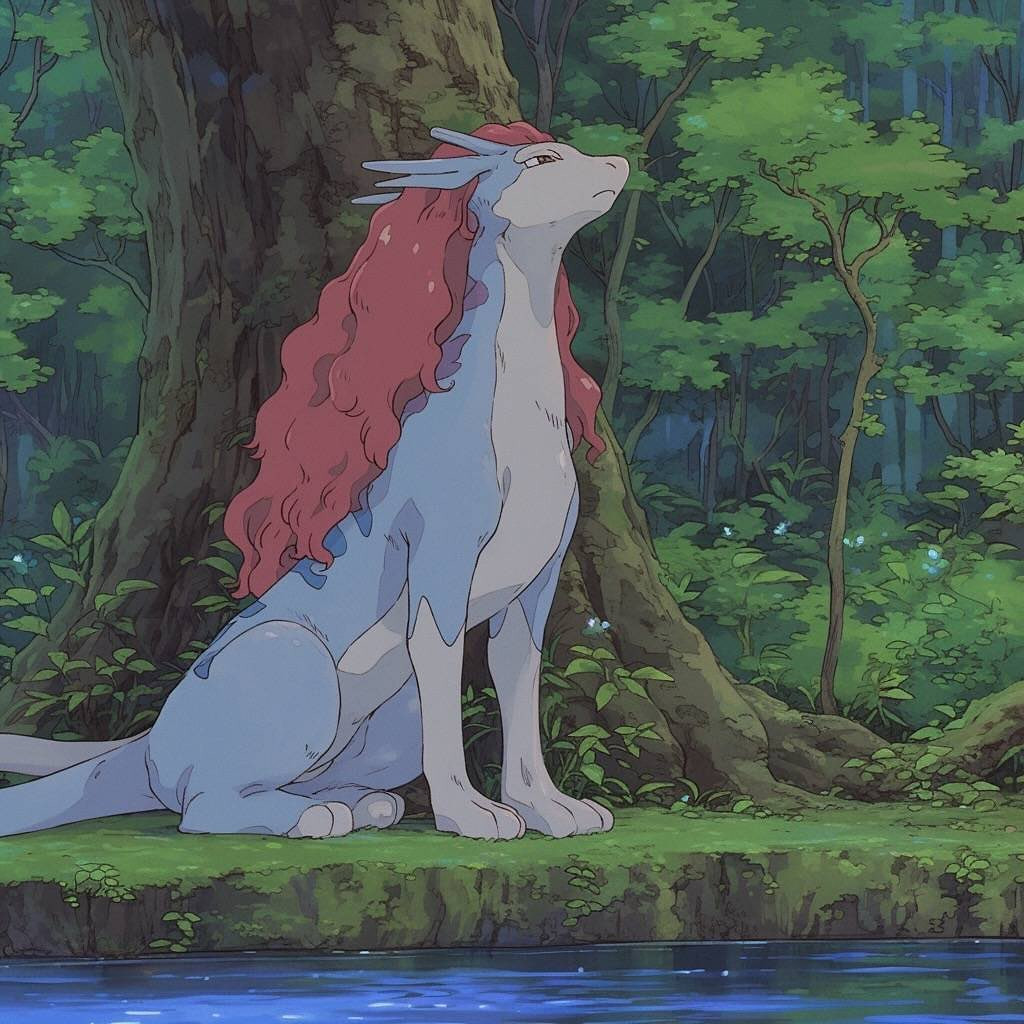 Process of creating Pokemon Ghibli style art using AI generators AI art creation demonstrating Pokemon rendered in Studio Ghibli style