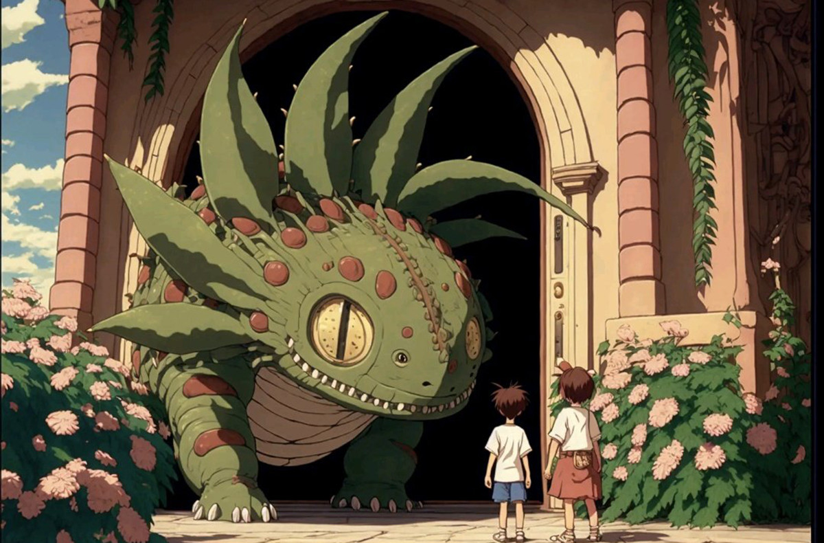 First example showcasing Pokemon characters with Ghibli's illustration techniques Pokemon illustration rendered in the classic Studio Ghibli style